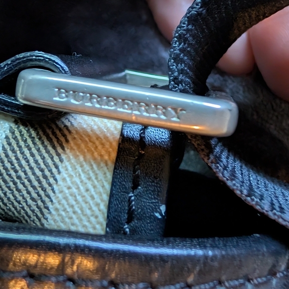 Burberry Prince of Gale Checkered Bag Canvas & Black Leather Trim Excellent! - Picture 14 of 17